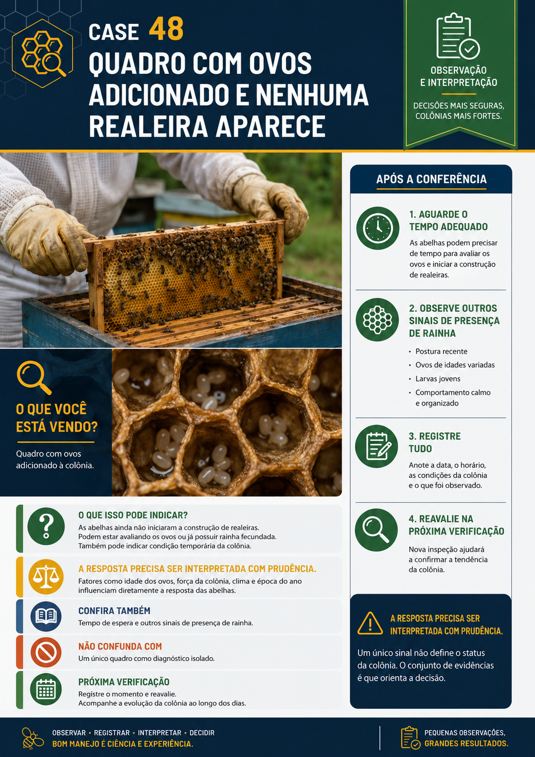 Caso visual de inspeção da colmeia