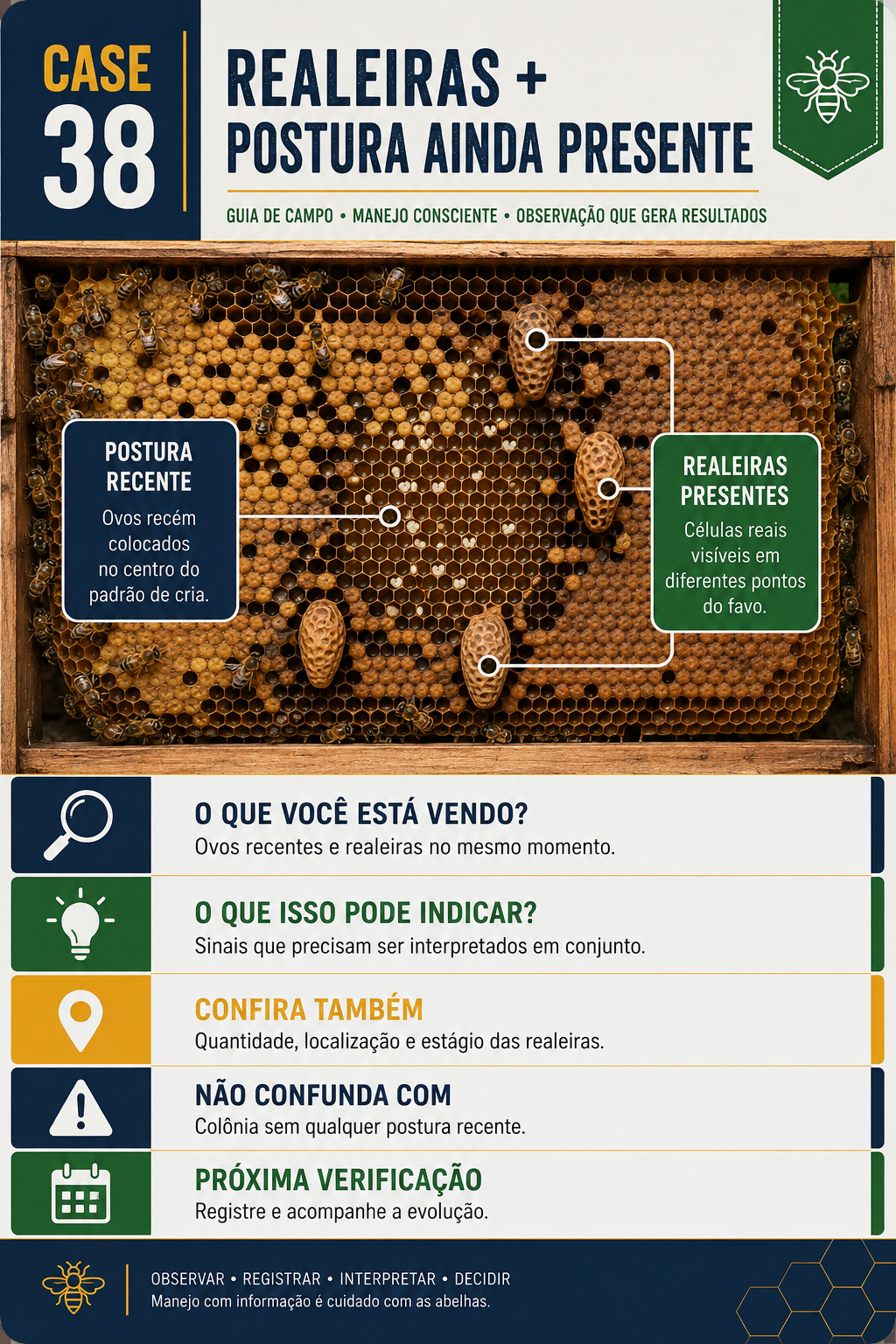 Caso visual de inspeção da colmeia